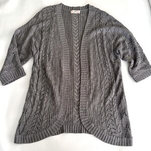 Pink Republic open cardigan, gray, size large
